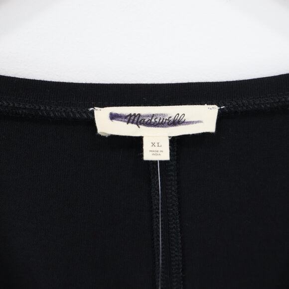 Madewell Puff Sleeve V Neck Tee Black Size XL NWT - Picture 4 of 7